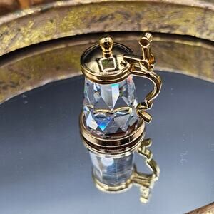 Swarovski Crystal Memories Beer Mug Figurine - Vintage Gold-Plated Miniature